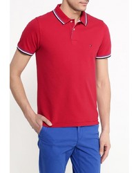 Мужская темно-красная футболка-поло от Tommy Hilfiger