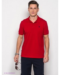 Мужская темно-красная футболка-поло от U.S. Polo Assn.
