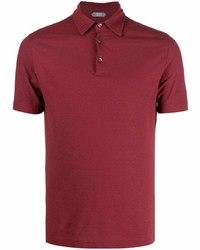 Мужская темно-красная футболка-поло от Zanone