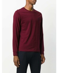 Мужская темно-красная футболка с длинным рукавом от Polo Ralph Lauren
