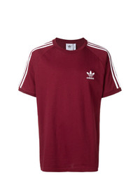 Мужская темно-красная футболка с круглым вырезом с принтом от adidas