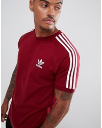 Мужская темно-красная футболка с круглым вырезом с принтом от adidas Originals