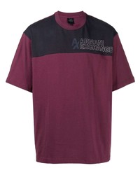 Мужская темно-красная футболка с круглым вырезом с принтом от Armani Exchange