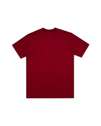 Мужская темно-красная футболка с круглым вырезом с принтом от Supreme