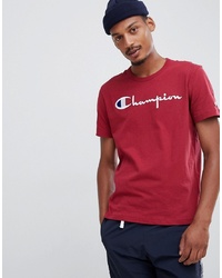 Мужская темно-красная футболка с круглым вырезом с принтом от Champion