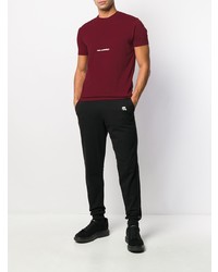 Мужская темно-красная футболка с круглым вырезом с принтом от Karl Lagerfeld