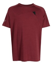 Мужская темно-красная футболка с круглым вырезом с принтом от Klättermusen