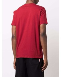 Мужская темно-красная футболка с круглым вырезом с принтом от Tommy Hilfiger