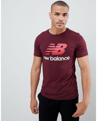Мужская темно-красная футболка с круглым вырезом с принтом от New Balance