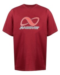 Мужская темно-красная футболка с круглым вырезом с принтом от PACCBET
