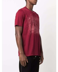 Мужская темно-красная футболка с круглым вырезом с принтом от Marni