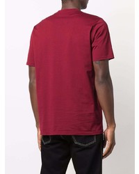 Мужская темно-красная футболка с круглым вырезом с принтом от Marni