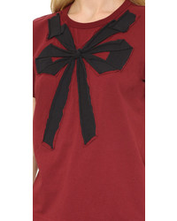 Женская темно-красная футболка с круглым вырезом с принтом от Marc Jacobs