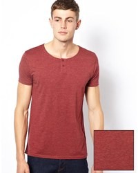 Мужская темно-красная футболка с круглым вырезом от Asos