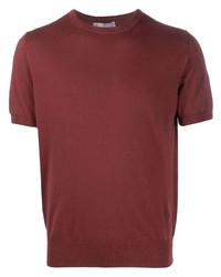Мужская темно-красная футболка с круглым вырезом от Canali