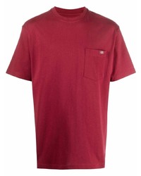 Мужская темно-красная футболка с круглым вырезом от Dickies Construct