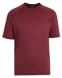 Мужская темно-красная футболка с круглым вырезом от Ermenegildo Zegna
