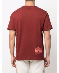 Мужская темно-красная футболка с круглым вырезом от Levi's