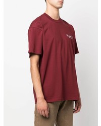 Мужская темно-красная футболка с круглым вырезом от Carhartt WIP
