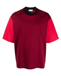 Мужская темно-красная футболка с круглым вырезом от Marni