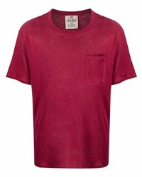 Мужская темно-красная футболка с круглым вырезом от MC2 Saint Barth