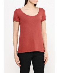 Женская темно-красная футболка с круглым вырезом от Only