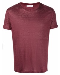 Мужская темно-красная футболка с круглым вырезом от Orlebar Brown