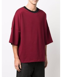 Мужская темно-красная футболка с круглым вырезом от Alchemy