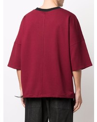 Мужская темно-красная футболка с круглым вырезом от Alchemy