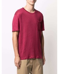 Мужская темно-красная футболка с круглым вырезом от MC2 Saint Barth