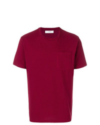 Мужская темно-красная футболка с круглым вырезом от Pringle Of Scotland
