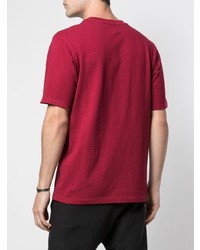 Мужская темно-красная футболка с круглым вырезом от Supreme