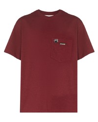 Мужская темно-красная футболка с круглым вырезом от Song For The Mute