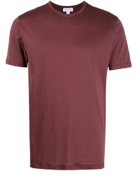 Мужская темно-красная футболка с круглым вырезом от Sunspel
