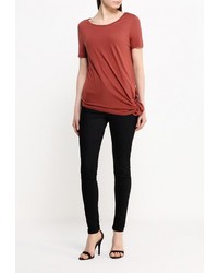 Женская темно-красная футболка с круглым вырезом от Vero Moda