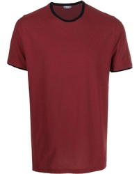 Мужская темно-красная футболка с круглым вырезом от Zanone
