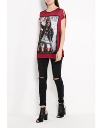 Женская темно-красная футболка от Alcott