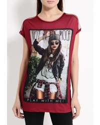 Женская темно-красная футболка от Alcott