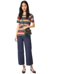 Женская темно-красная футболка от Tory Burch