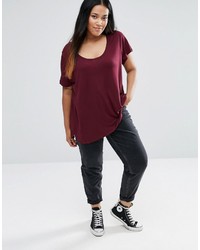 Женская темно-красная футболка от Brave Soul