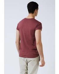 Мужская темно-красная футболка от Topman