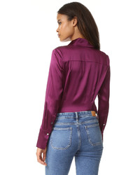 Темно-красная шелковая блузка от Ramy Brook