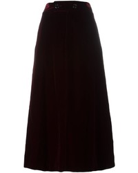 Темно-красная шелковая юбка от Saint Laurent