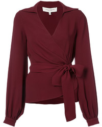 Темно-красная шерстяная блузка от Carolina Herrera