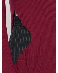 Женская темно-красная шерстяная водолазка от Yang Li