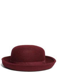 Темно-красная шерстяная шляпа