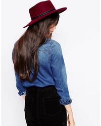 Женская темно-красная шерстяная шляпа от Asos