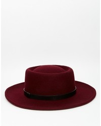 Мужская темно-красная шерстяная шляпа от Asos