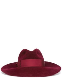 Мужская темно-красная шерстяная шляпа от Borsalino