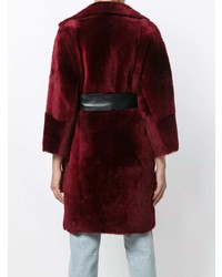 Темно-красная шуба от Drome